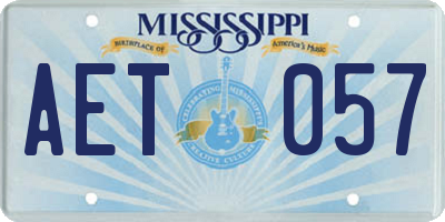 MS license plate AET057