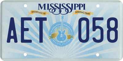 MS license plate AET058