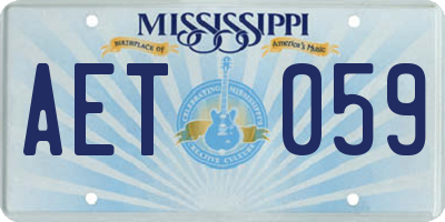 MS license plate AET059