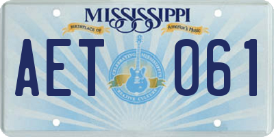MS license plate AET061