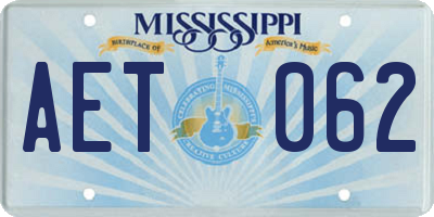 MS license plate AET062