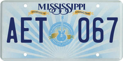 MS license plate AET067