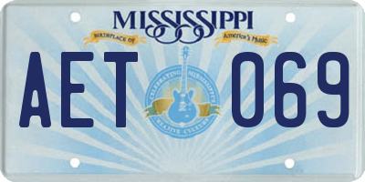 MS license plate AET069