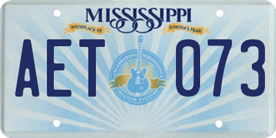 MS license plate AET073
