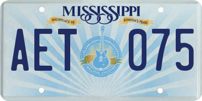 MS license plate AET075