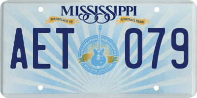 MS license plate AET079