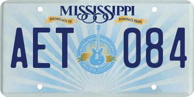 MS license plate AET084