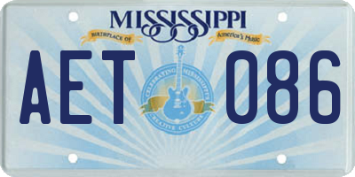 MS license plate AET086