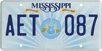 MS license plate AET087