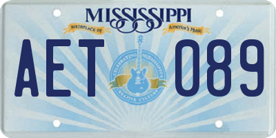 MS license plate AET089
