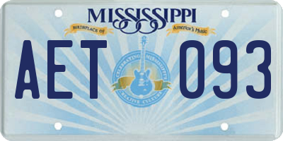 MS license plate AET093