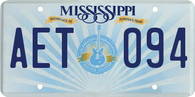 MS license plate AET094
