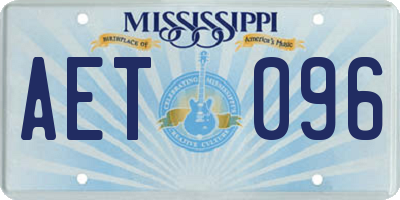 MS license plate AET096