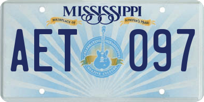 MS license plate AET097