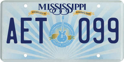 MS license plate AET099