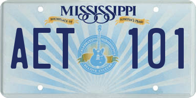 MS license plate AET101