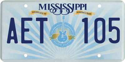 MS license plate AET105