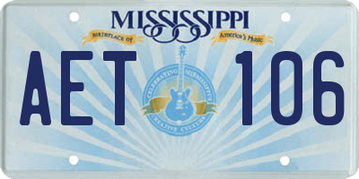 MS license plate AET106