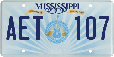 MS license plate AET107