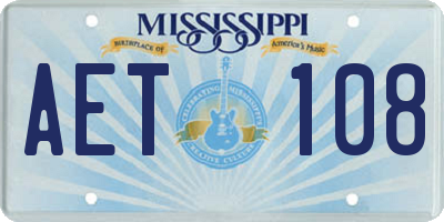 MS license plate AET108