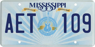 MS license plate AET109