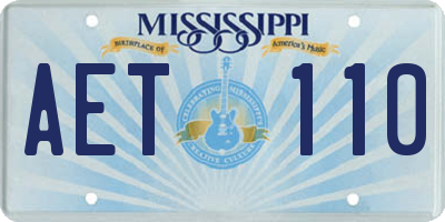 MS license plate AET110