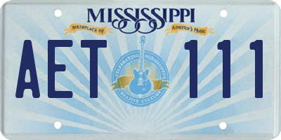 MS license plate AET111