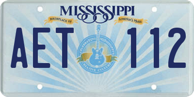 MS license plate AET112
