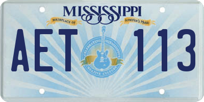 MS license plate AET113