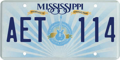 MS license plate AET114