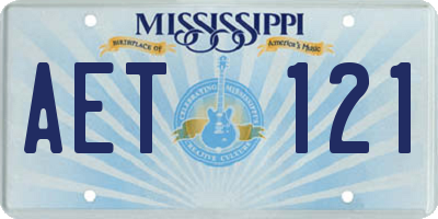 MS license plate AET121