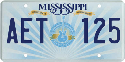 MS license plate AET125