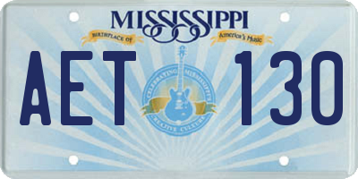 MS license plate AET130