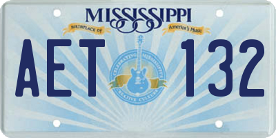 MS license plate AET132
