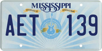 MS license plate AET139