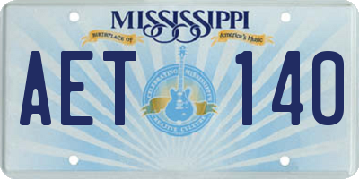 MS license plate AET140