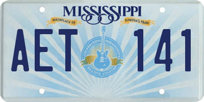 MS license plate AET141