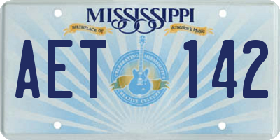MS license plate AET142