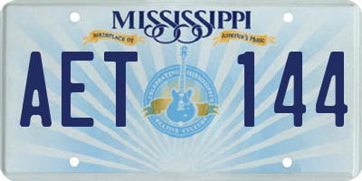 MS license plate AET144