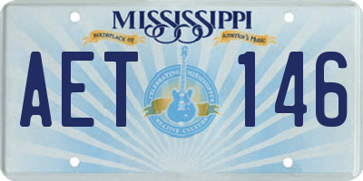 MS license plate AET146