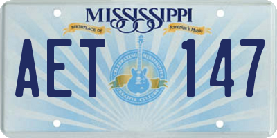 MS license plate AET147