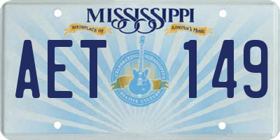 MS license plate AET149