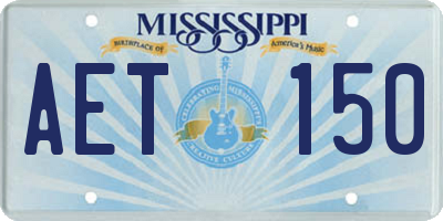 MS license plate AET150