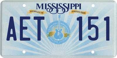 MS license plate AET151