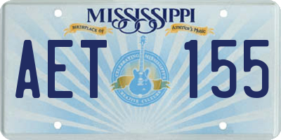MS license plate AET155