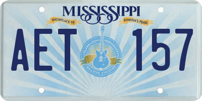 MS license plate AET157