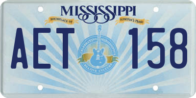 MS license plate AET158