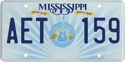 MS license plate AET159