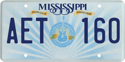 MS license plate AET160