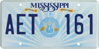 MS license plate AET161